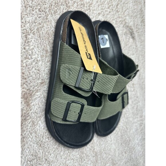 Quiksilver Deck Double Band Slide Sandals Men\'s Size 7 Olive Green New main image 9
